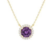 Collana Gazzola Gioielli Donna Amuleto in Oro giallo Ametista GI-900-16-2-18-AM-BR-N-F-VS